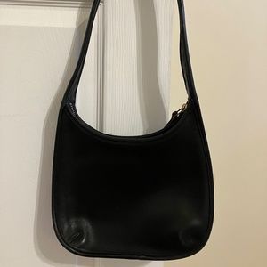 Vintage Coach Black Leather Hobo Bag